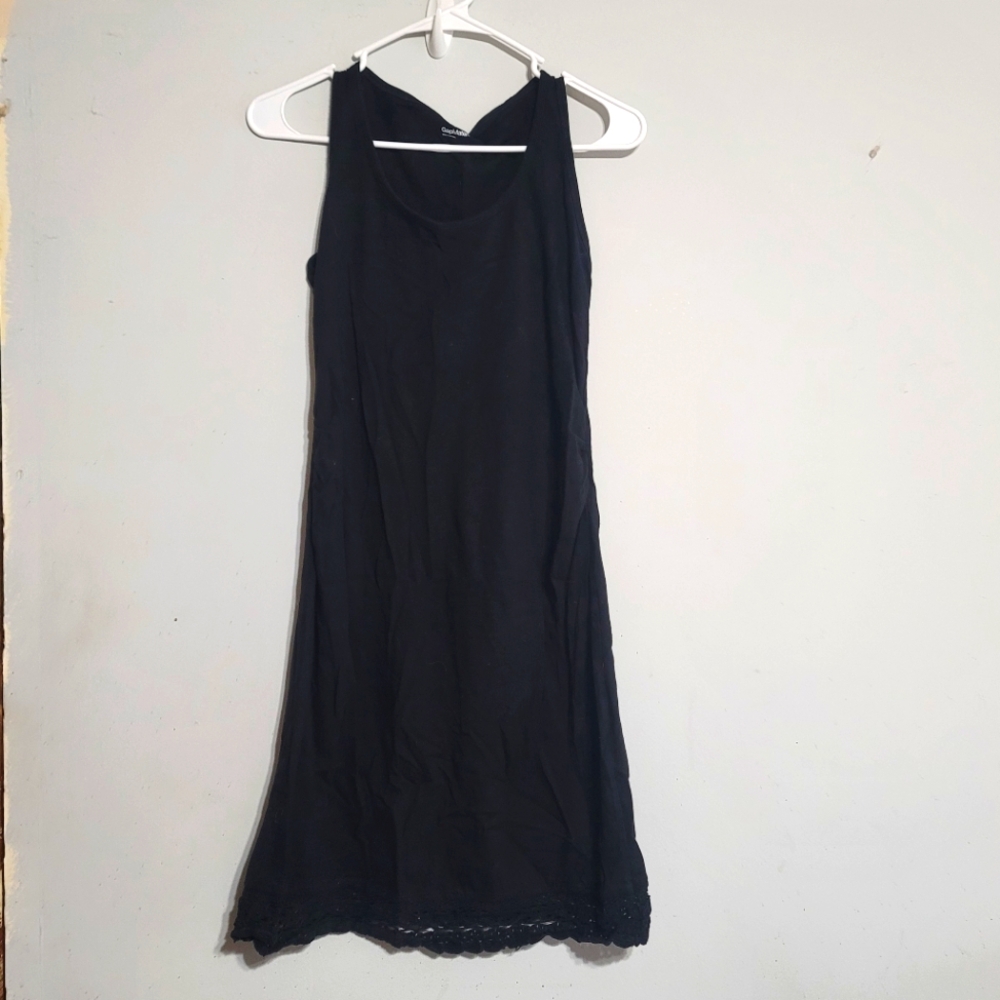 Gap Maternity Dress Size XS Black With Crochet Trim Stretchy Racerback‎ Summer